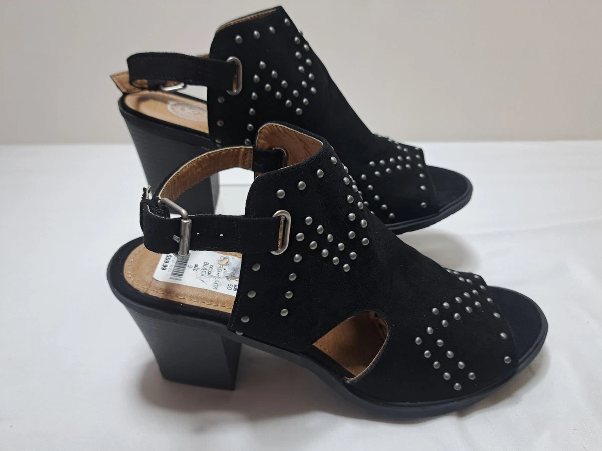 Authentic American Heritage Womens Shoes 9M Open Heel Buckle Strap Ankle Boots