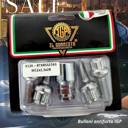 Bulloni Antifurto Per Ruote Auto Gruppo A1 - Compatibili Con Fiat 500, Alfa Mito, Giulietta E Altri Modelli