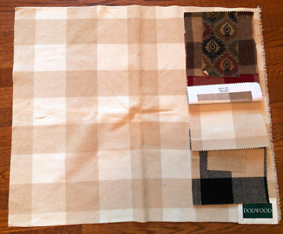 DOGWOOD Camden Textures Checks in Lambswool 25 x 29 1/4'' Fabric Sample 