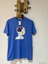 NWT Castelbajac Paris Stampa Graphic Print Blue Crew Neck Casual T-Shirt Size M