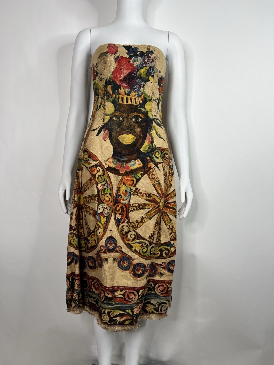 Vtg Dolce & Gabbana SS2013 Linen Corset Dress IT36 2XS | eBay