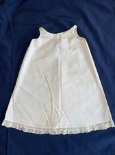 Vintage Baby Girl Doll Long peasant summer Dress Cream Lace Handmade Cotton