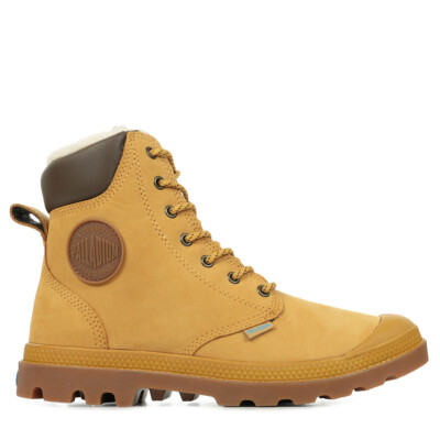 Chaussures Boots Palladium unisexe Pampa Sport Cuff WPS Marron Cuir Lacets
