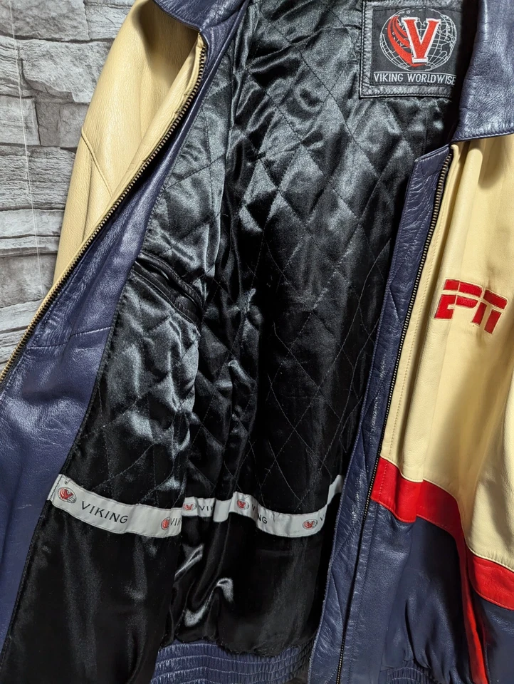 Rare ESPN ESPN2 Leather Jacket Viking Worldwide Custom Jacket, Size L - Image 3 of 4