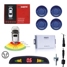 PDC Einparkhilfe Hinten 4 Sensoren Kabellos FUNK-Anzeige Nachrüsten Blau