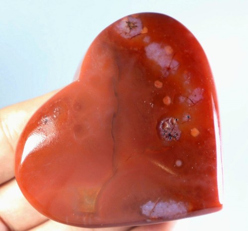 Natural Geode ! Red Orange Carnelian Agate Quartz Crystal Stone Heart Healing - Picture 10 of 12