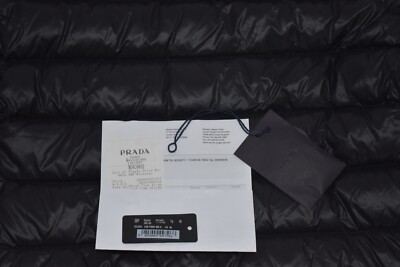Prada Black Quilted Shoulder Down Zip Hooded Jacket Coat Prada Black Quilted Shoulder Down Zip Hooded Jacket Coat