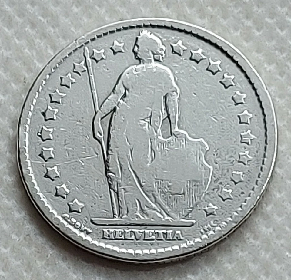 Switzerland Swiss coin 1 Franc 1906 B. Original silver coin ! - Image 2 of 2