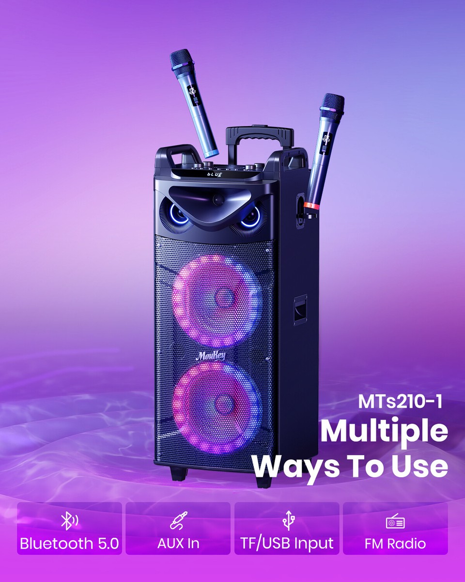 Moukey MTs210-1 Portable Speaker 280W Bluetooth Sing Machine