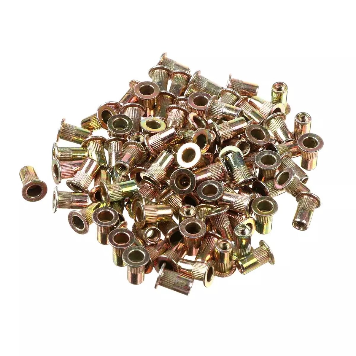120pc UNC Zinc Steel Rivet Nut Flat Head Threaded Insert Nutsert Metric M4-M10