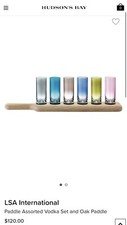 LSA International Paddle Assorted Vodka Set and Oak Paddle NEW