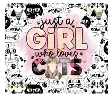 20oz Tumbler Wrap Sublimation Loves Cats Ready To Press Heat Transfer