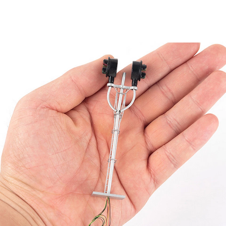 10pcs HO Scale Model Tri-Lights Block Signal Fine Made Metal 2 Opposite Targets - Image 4 of 4