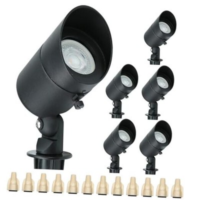  4W Landscape Lighting 12V Landscape Lights Low Voltage (6-Pack) Black
