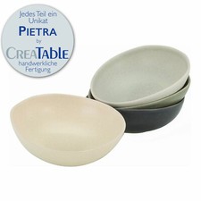 CreaTable PIETRA Geschirrset Mehrzweckschale Schüssel Schale 4 tlg Steinzeug