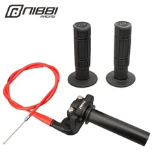 NIBBI Twist Throttle Grip 7/8" Motorcycle w/ Throttle Cable Handlebar Grips 22mm