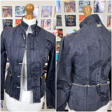 Vintage 90's Y2k Biche De Bere Black Asymmetric Jacket Zodiac Sign Astrology