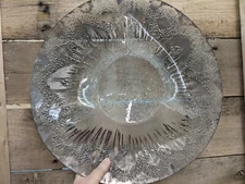 Dorothy Thorpe Mid-century Silver Overlay Chip And Dip Large Glass Tray 15"