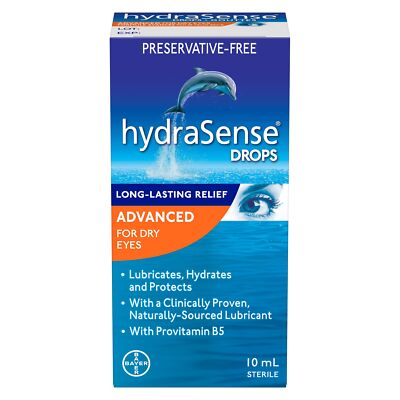 hydraSense Advanced Eye Drops For Dry Eyes Fast and Long Lasting Relief Prese...