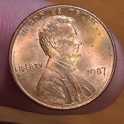 1987 Lincoln Head Memorial Penny Obverse Off Center Error Proof Like No Mint C-9