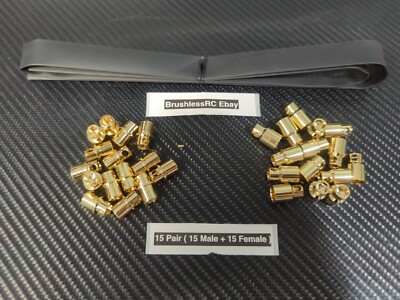 15 Pairs 8mm Male Female Gold Plated Bullet Connector For RC Car Motor ESC 30pcs