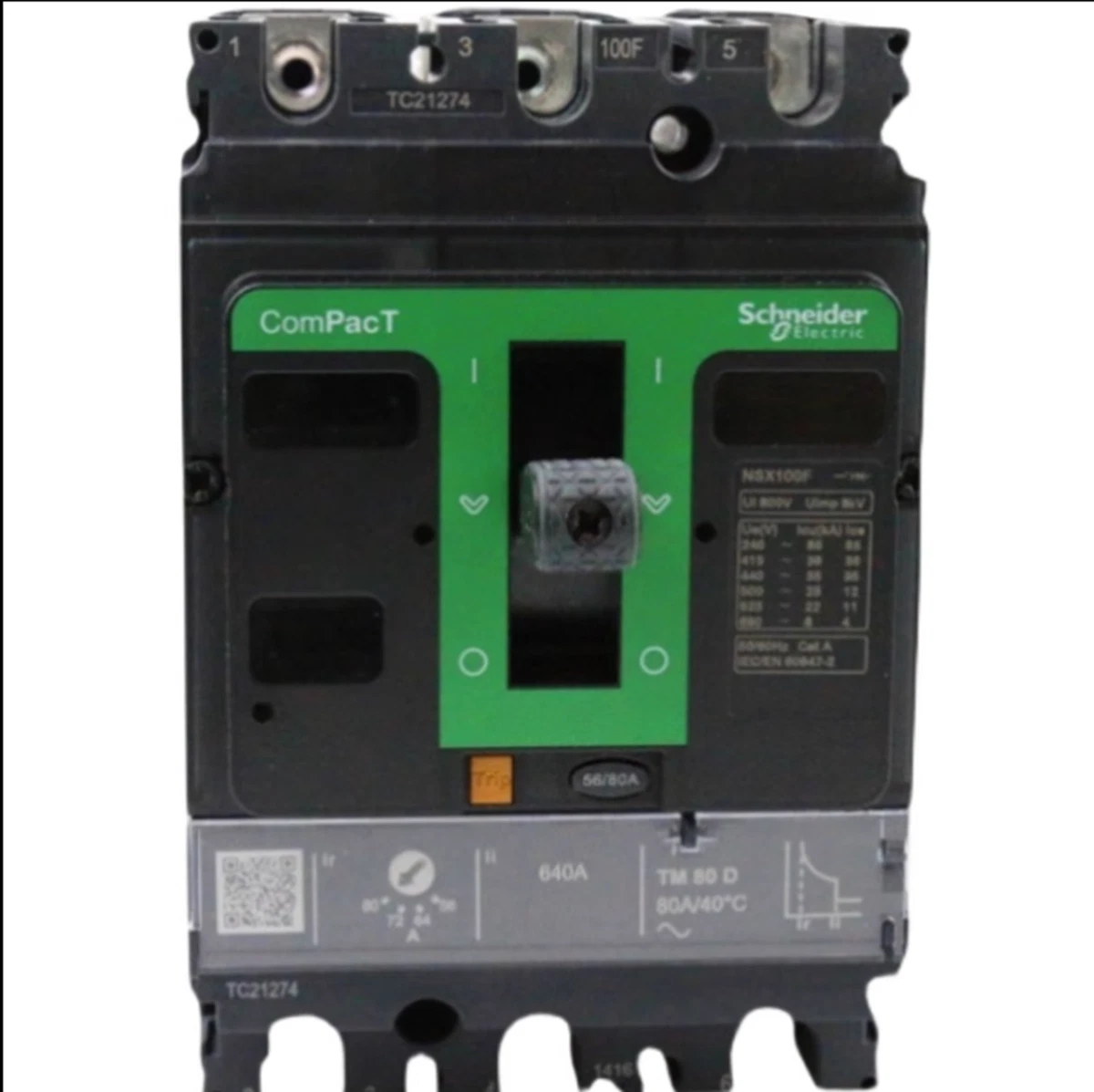Circuit Breaker, ComPacT NSX100B, 25kA/415VAC, Poles, TMD, 48% OFF