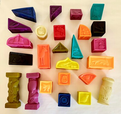 Toys 25 Elemenosqueeze A to Z Architectural Blocks Alphabet Squeezable  Shapes