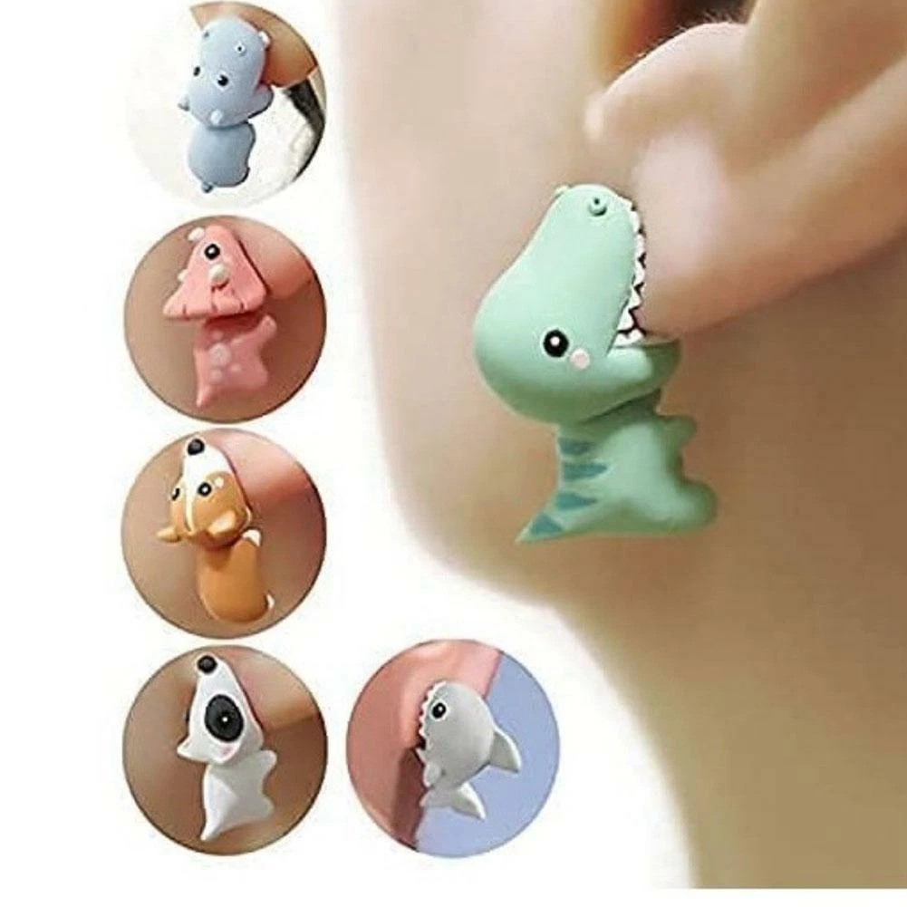 3D Women Tooth Cute Bite Ear Stud Earrings Set Party Jewelry Cute