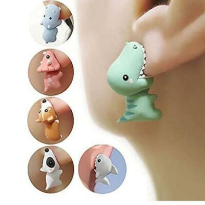 3D Women Tooth Cute Bite Ear Stud Earrings Set Party Jewelry Cute Animal  Earring