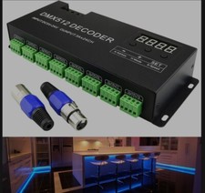 AZIMOM 24 Channel DMX Decoder Controller With Digital Display DC5V-24V 3A/CH RGB