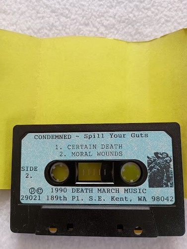 Condemned Cassette Spill Your Guts RARE Demo Thrash Metal Rock xtras tested 1990 - Picture 3 of 12