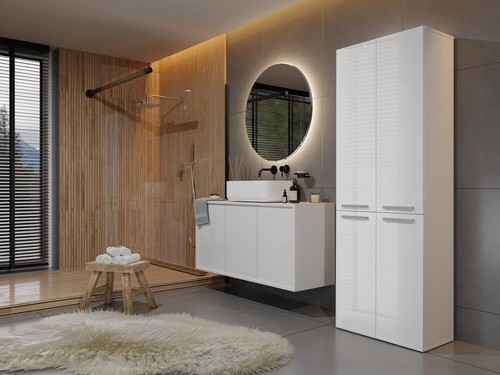 ADGO Nel Badezimmerschrank mit Wäschekorb, Eingebauter Wäschekorb, Handtücher - Bild 13 von 17