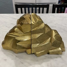 Michael Aram Gold Metal Bookends Abstract Rocks