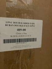 96 Pack UPVC Double-Sided Tape 409-00, 12mm x 50m (1/2" x 164ft), Natural Color 