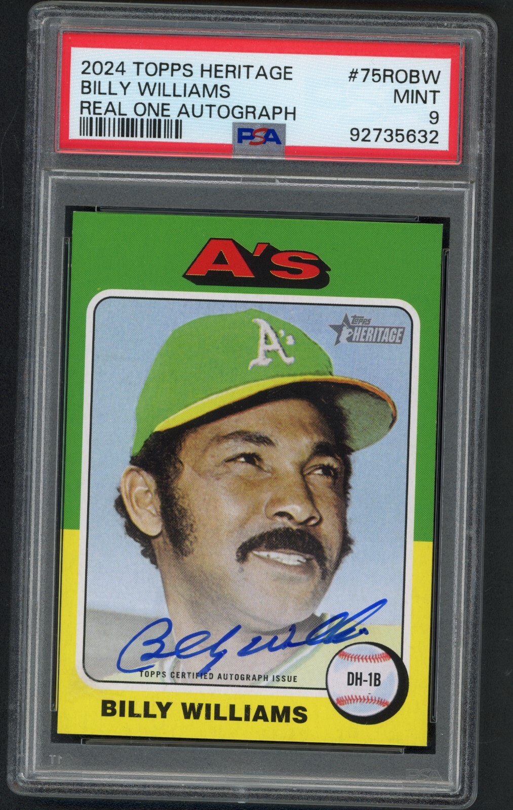 2024 Topps Heritage Billy Williams PSA 9 MINT HALL OF FAME Real One Autograph