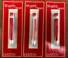 Vintage Bates Styptic Pencil & Tube Shaving NOS Pack of 3
