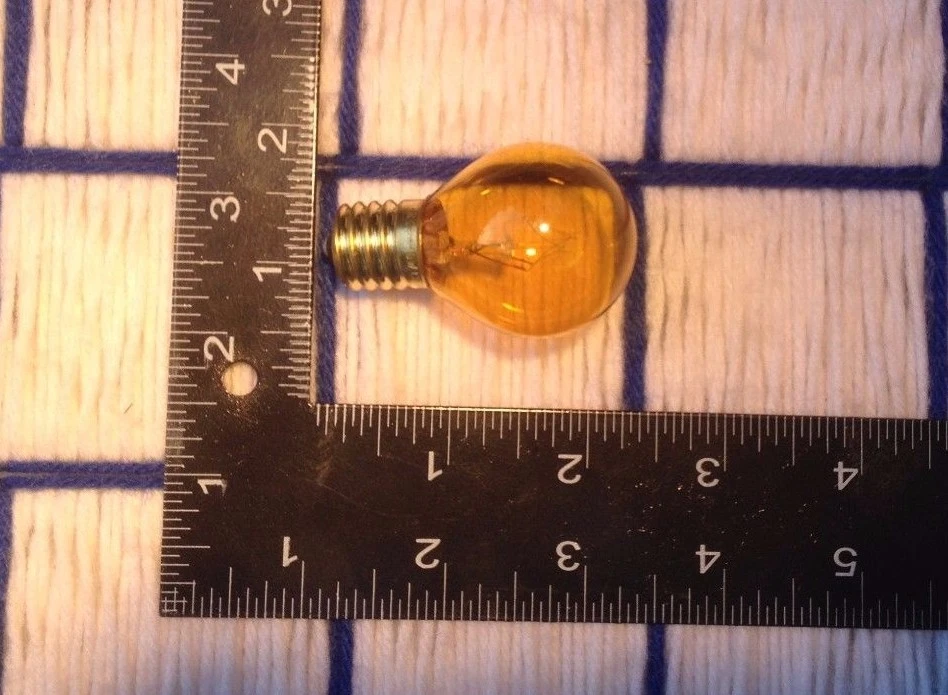 new C9 yellow Round S11 Christmas string LIGHT BULB 130V globe 10W ships for 7¢* - Image 3 of 4