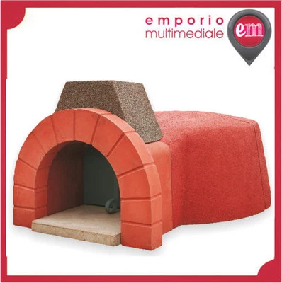 FORNO A LEGNA REFRATTARIO PREFABBRICATO MOD.110 cm PER PIZZA PANE DOLCI COMPLETO - Bild 1 von 4