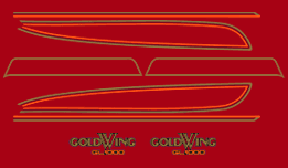 1976 Honda GL1000 Goldwing Decals / Pin Striping / Warning Caution Set - RED - Picture 2 of 6