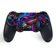 Skins Decal Wrap for PS4 / PS4 Pro Controller - Neon Color Swirl Glass