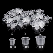 Tattoo Ink Cups 300Pcs Mixed Size Permanent Makeup Pigment Clear Holder