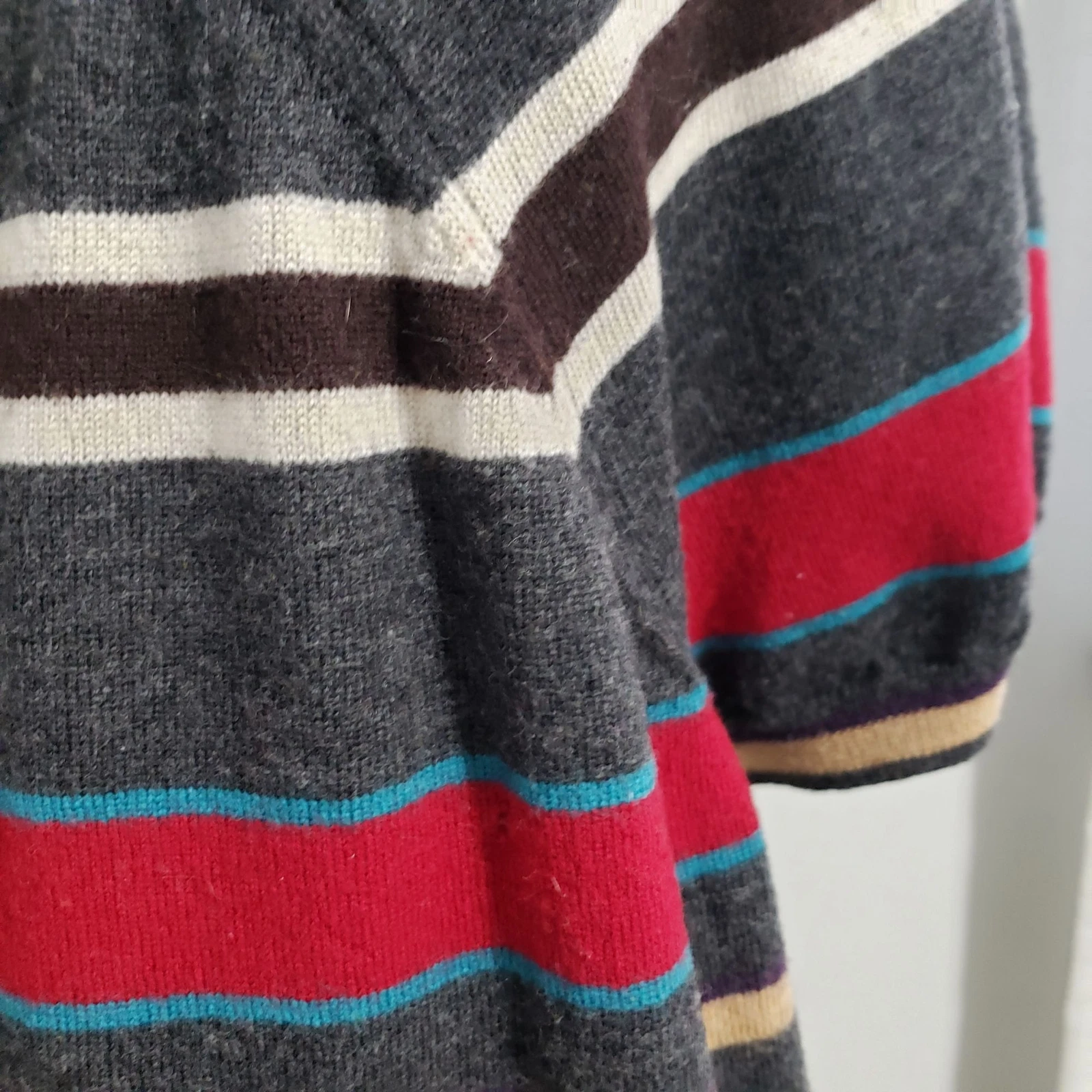 Love Moschino maglione lana righe vestito donna taglia 4 grigio pullover asimmetrico