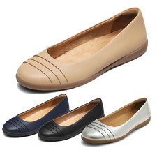 Women Office Dress Shoes Slip On Round Toe Comfortable Ballet Flat Shoes