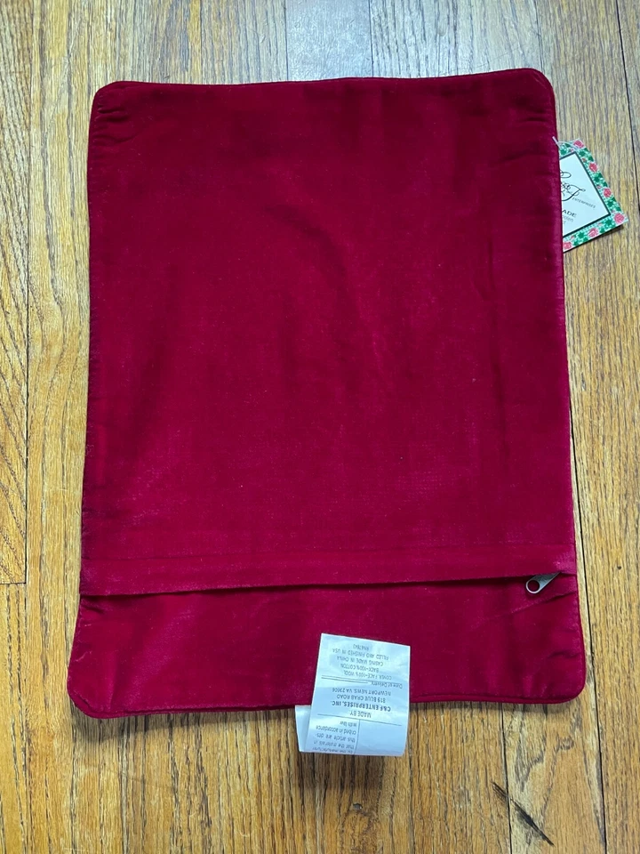 Funda de almohada de lana hecha a mano con punta de aguja flores botánicas berros 12x16 Foto 3 de 3