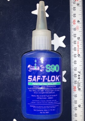 SAF-T-LOK S90 29031 Green HIGH STRENGTH Penetrating Sealant  50mL (1.7 FL OZ)