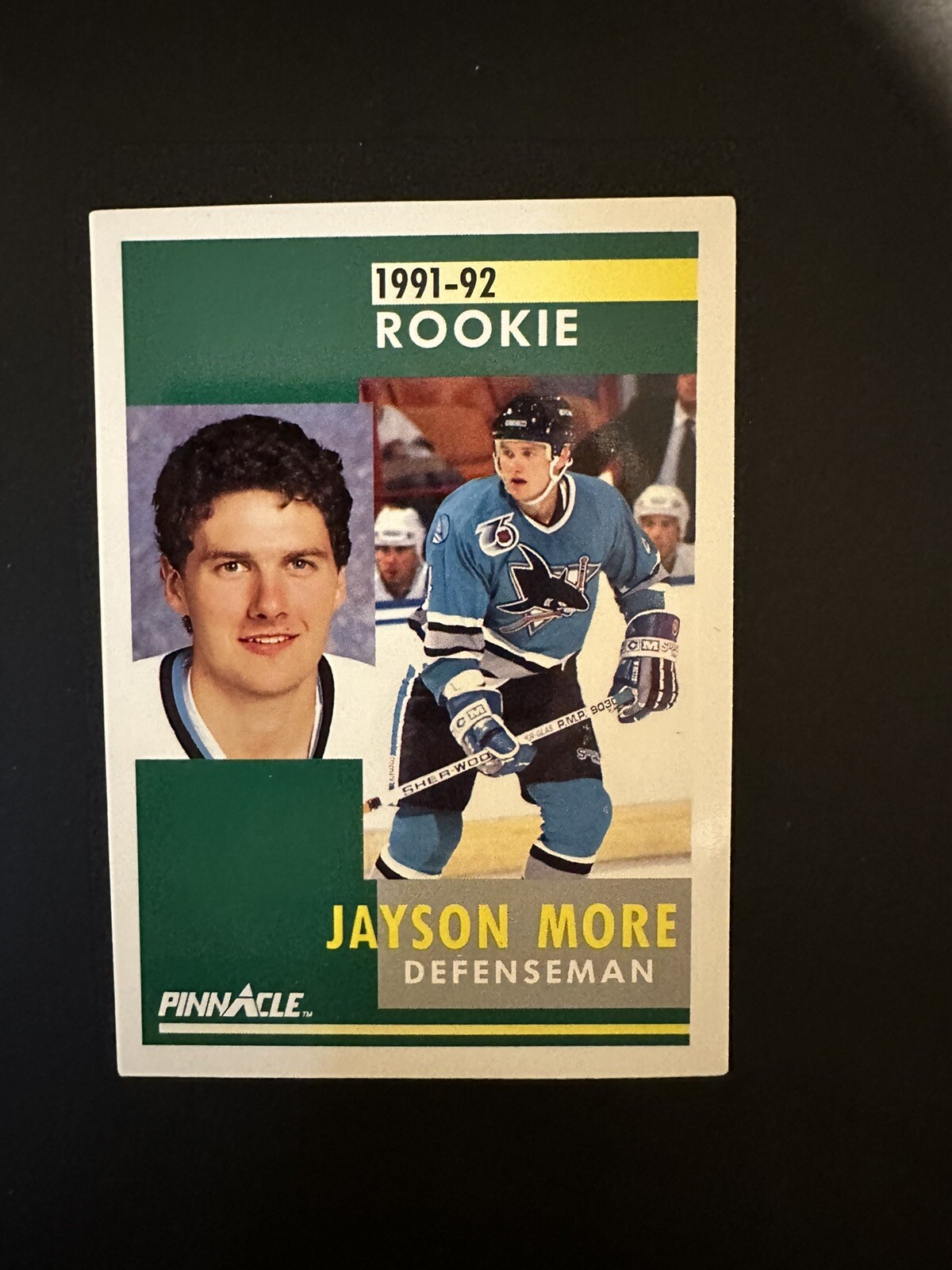1991-92 ROOKIE Pinnacle Score JAYSON MORE San Jose Sharks NHL Hockey Card #342