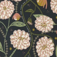 Imaginary Flowers By Gingiber For Moda - Ebony Large Floral  48380-21