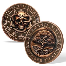 Memento Mori Memento Vivere Coin Skull Snake Death Challenge Coin Gifts For Men