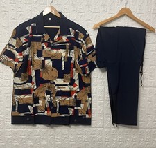 Vintage Wears Men's Clothing Set 2 pieces Short Sleeve Shirt and Pant