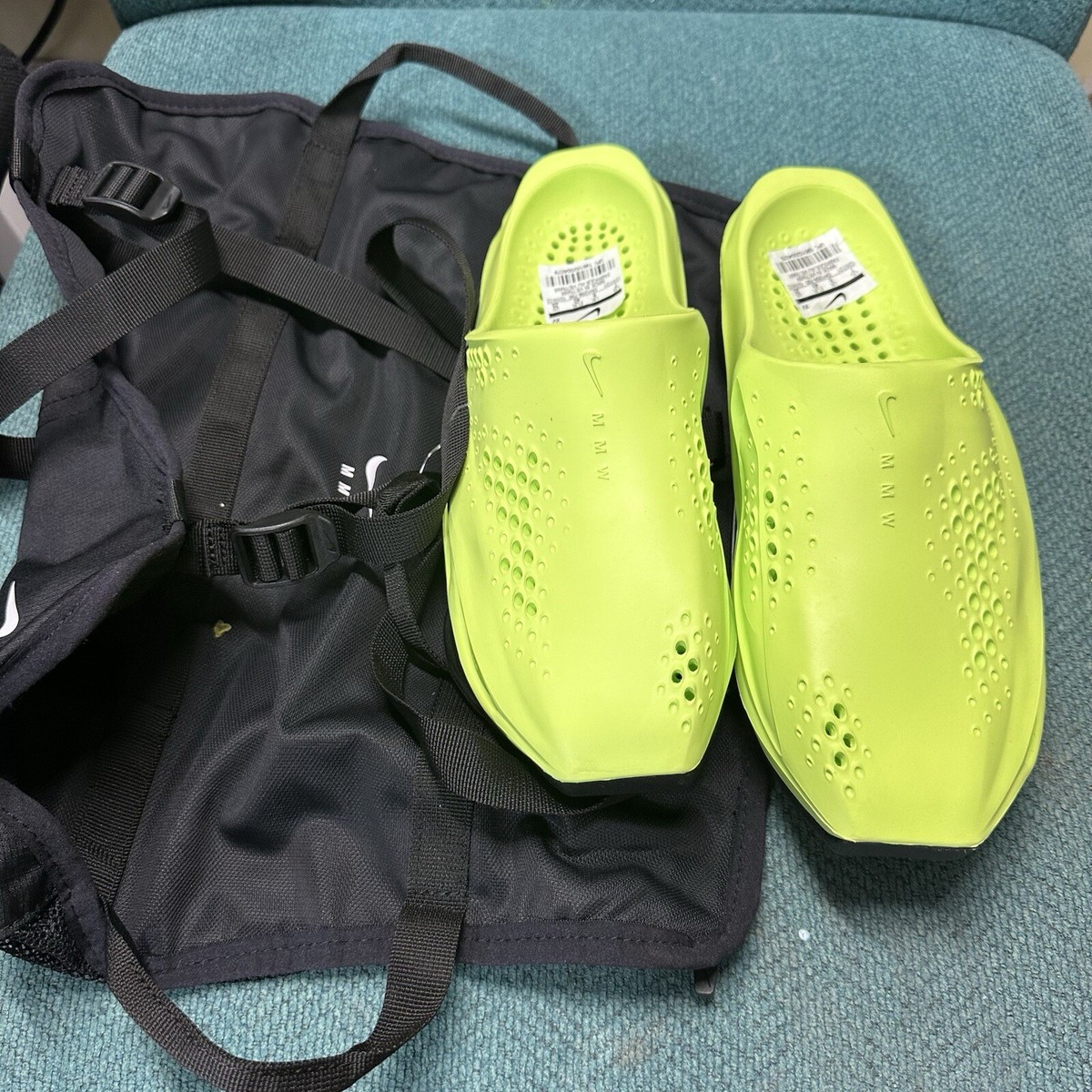 ★関税込★NIKE★MMW X NIKE 005 SLIDE VOLT★23-31cm★ Nike x MMW Zoom 005 Slide Volt Black with Bag Mens Size 7